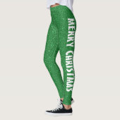 Vrolijk Kerstfeest Classic Green Glitter Leggings (Links)