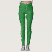 Vrolijk Kerstfeest Classic Green Glitter Leggings (Voorkant)