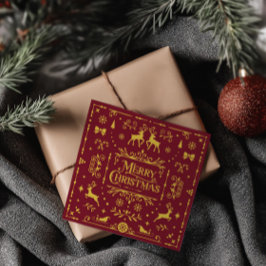 Vrolijk Kerstfeest Classic Nordic Red Holiday Kaar Kaart