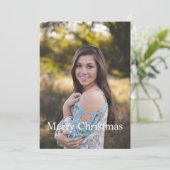 Vrolijk Kerstfeest Classic Rustieke Fotovakantie Feestdagenkaart (Staand voorkant)