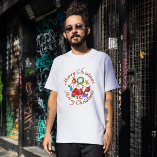 "Vrolijk Kerstfeest" Classic Santa & Holiday Icons Tri-Blend Shirt