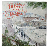 Vrolijk kerstfeest. Claude Monet Ceramic Tile Tegeltje (Voorkant)
