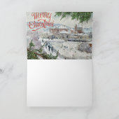 Vrolijk kerstfeest. Claude Monet Folded Wenskaart Kaart (Binnen)