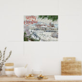 Vrolijk kerstfeest. Claude Monet Poster (Keuken)
