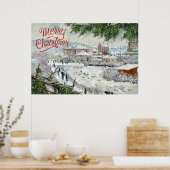 Vrolijk kerstfeest. Claude Monet Poster (Keuken)