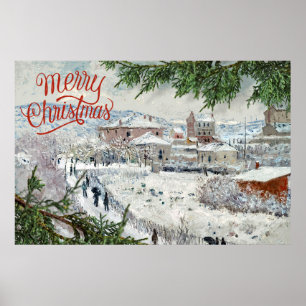 Vrolijk kerstfeest. Claude Monet Poster