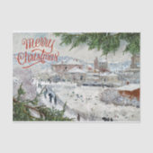 Vrolijk kerstfeest. Claude Monet Tissue Paper Tissuepapier (Voorkant)