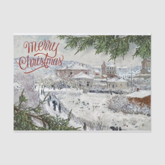 Vrolijk kerstfeest. Claude Monet Tissue Paper Tissuepapier (Voorkant)