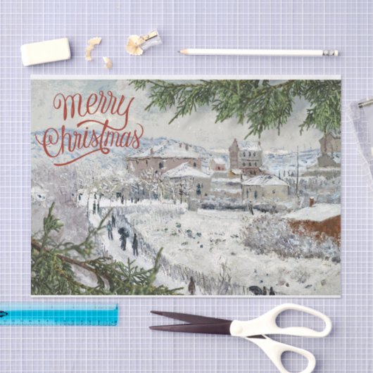 Vrolijk kerstfeest. Claude Monet Tissue Paper Tissuepapier (Craft)