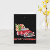 Vrolijk Kerstfeest Clic Rode Truck Tree Family Xma Kaart (Gele Bloem)