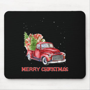 Vrolijk Kerstfeest Clic Rode Truck Tree Family Xma Muismat