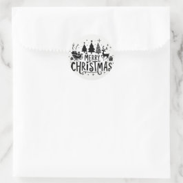 Vrolijk kerstfeest clipart ronde sticker