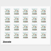 Vrolijk Kerstfeest Cocktail Holiday Vierkante Sticker (Vel)