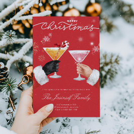 Vrolijk kerstfeest Cocktail Party groet Kaart