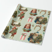 Vrolijk kerstfeest  collage met kerstman cadeaupapier (Uitgerold)