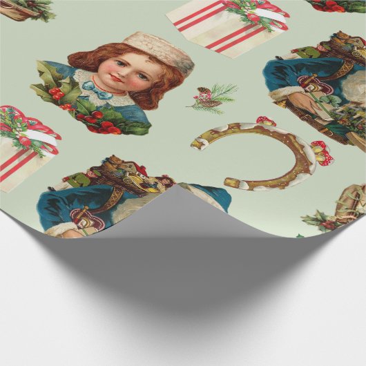 Vrolijk kerstfeest  collage met kerstman cadeaupapier (Hoek)