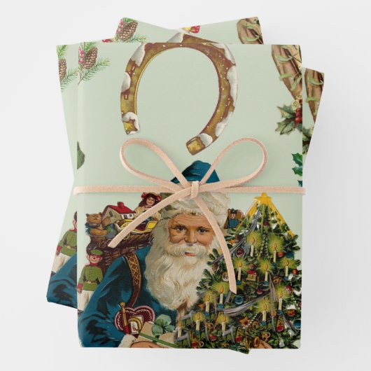 Vrolijk kerstfeest  collage met kerstman inpakpapier vel (In situ)