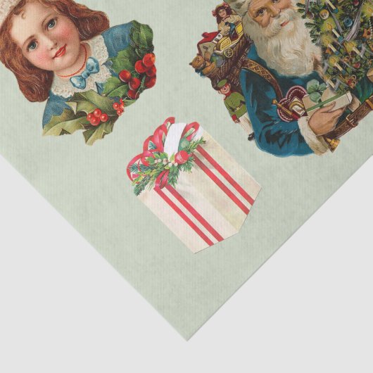 Vrolijk kerstfeest  collage met kerstman tissuepapier (Detail)