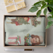 Vrolijk kerstfeest collage met kerstman tissuepapier (Geschenk)