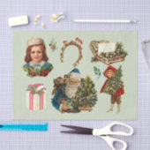 Vrolijk kerstfeest collage met kerstman tissuepapier (Craft)