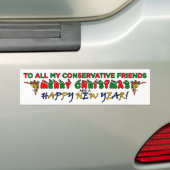 Vrolijk kerstfeest conservatieve Bumpersticker (Op auto)