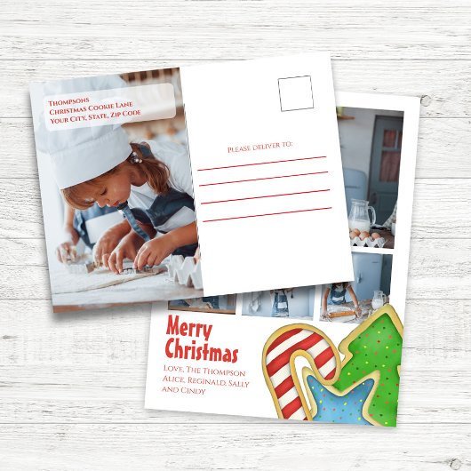 Vrolijk Kerstfeest Cookie Fotocollage Groet Feestdagenkaart