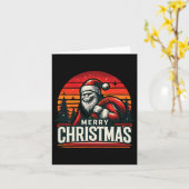 Vrolijk Kerstfeest Cool Santa Bigfoot Ho! Ho! Ho! Kaart (Gele Bloem)