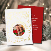 Vrolijk Kerstfeest  Coquette Bow Spruce Foto Folie Feestdagenkaart