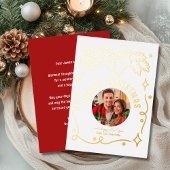 Vrolijk Kerstfeest  Coquette Bow Spruce Foto Folie Feestdagenkaart