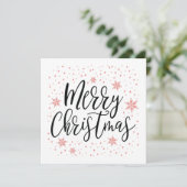 Vrolijk kerstfeest | Coral Holiday Greeting Kaart (Staand voorkant)