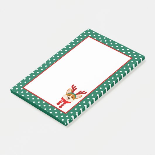 Vrolijk kerstfeest Corgi Dog Post-It Notes (Schuin)