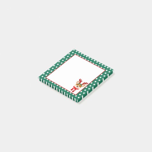 Vrolijk kerstfeest Corgi Dog Post-It Notes (Schuin)