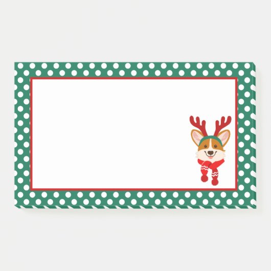 Vrolijk kerstfeest Corgi Dog Post-It Notes (Voorkant)