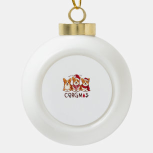 Vrolijk Kerstfeest Corgi Dog Santa Love Corgis Fam Keramische Bal Ornament