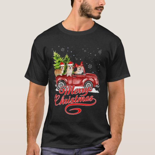 Vrolijk Kerstfeest Corgi Dogs Lovers Santa Reindee T-shirt (Voorkant)