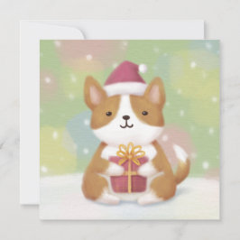 Vrolijk Kerstfeest: Corgi Illustratie Kunst Feestdagenkaart