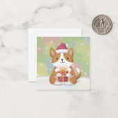 Vrolijk Kerstfeest: Corgi Illustratie Kunst Notitiekaartje (Voorkant / Achterkant in situ)