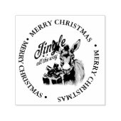 Vrolijk kerstfeest Country Donkey thema Zelfinktende Stempel (Design)
