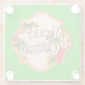 Vrolijk Kerstfeest Country Gift Glass Onderzetter (Achterkant)