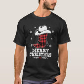 Vrolijk kerstfeest Cowboy Boots Red Buffalo Pset W T-shirt (Voorkant)