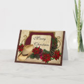 Vrolijk Kerstfeest Cowboy (cowgirl) groet Feestdagen Kaart (Voorkant)