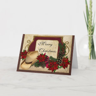 Vrolijk kerstfeest Cowboy-groet Feestdagen Kaart