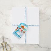 Vrolijk Kerstfeest Cowboy Sneeuwman Cadeaulabel (Met Touw)