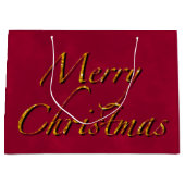Vrolijk kerstfeest, cranberry goud elegante kallig groot cadeauzakje (Voorkant)