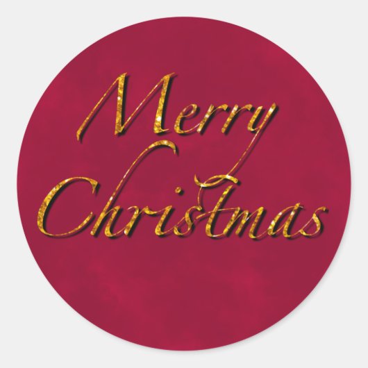 Vrolijk kerstfeest, cranberry goud elegante kallig ronde sticker (Voorkant)