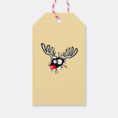 Vrolijk kerstfeest! Crazy Red Nosed Reindester Cadeaulabel (Achterkant)