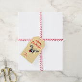 Vrolijk kerstfeest! Crazy Red Nosed Reindester Cadeaulabel (Met Touw)