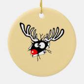 Vrolijk kerstfeest! Crazy Red Nosed Reindester Keramisch Ornament (Achterkant)
