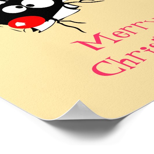 Vrolijk kerstfeest! Crazy Red Nosed Reindester Poster (Hoek)