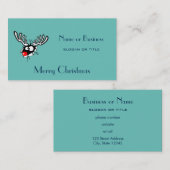 Vrolijk kerstfeest! Crazy Red Nosed Reindester Visitekaartje (Voorkant / Achterkant)